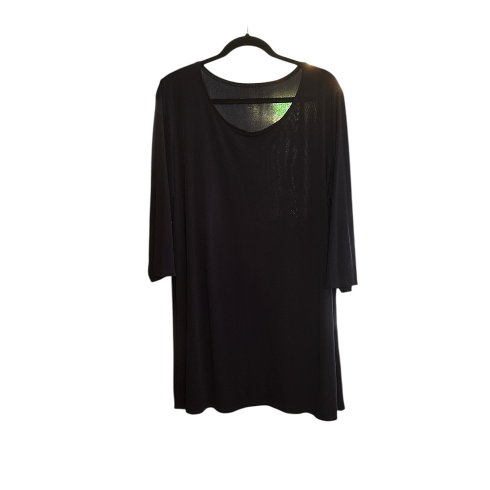 Susan Graver Essentials - Navy tunic 3/4 Sleeve - 1X